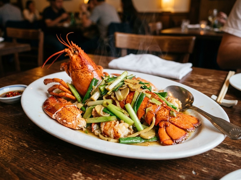 Bogavante con puerros y jengibre en Els Poblets